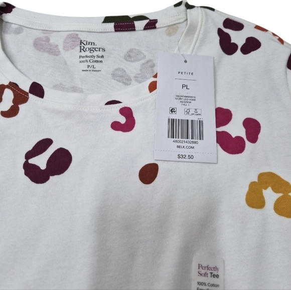 Kim Rogers Lightweight Petite Perfect Soft Tee 3/4 Sleeve Size Petite Large NWT - Picture 5 of 9